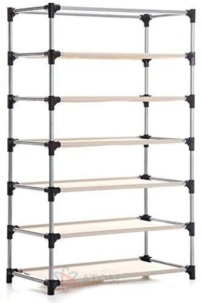 6 Layer Shoe Rack Stand- Steel Tube And Plastic Dustproof & Damp-Proof Portable Collapsible Stand(6