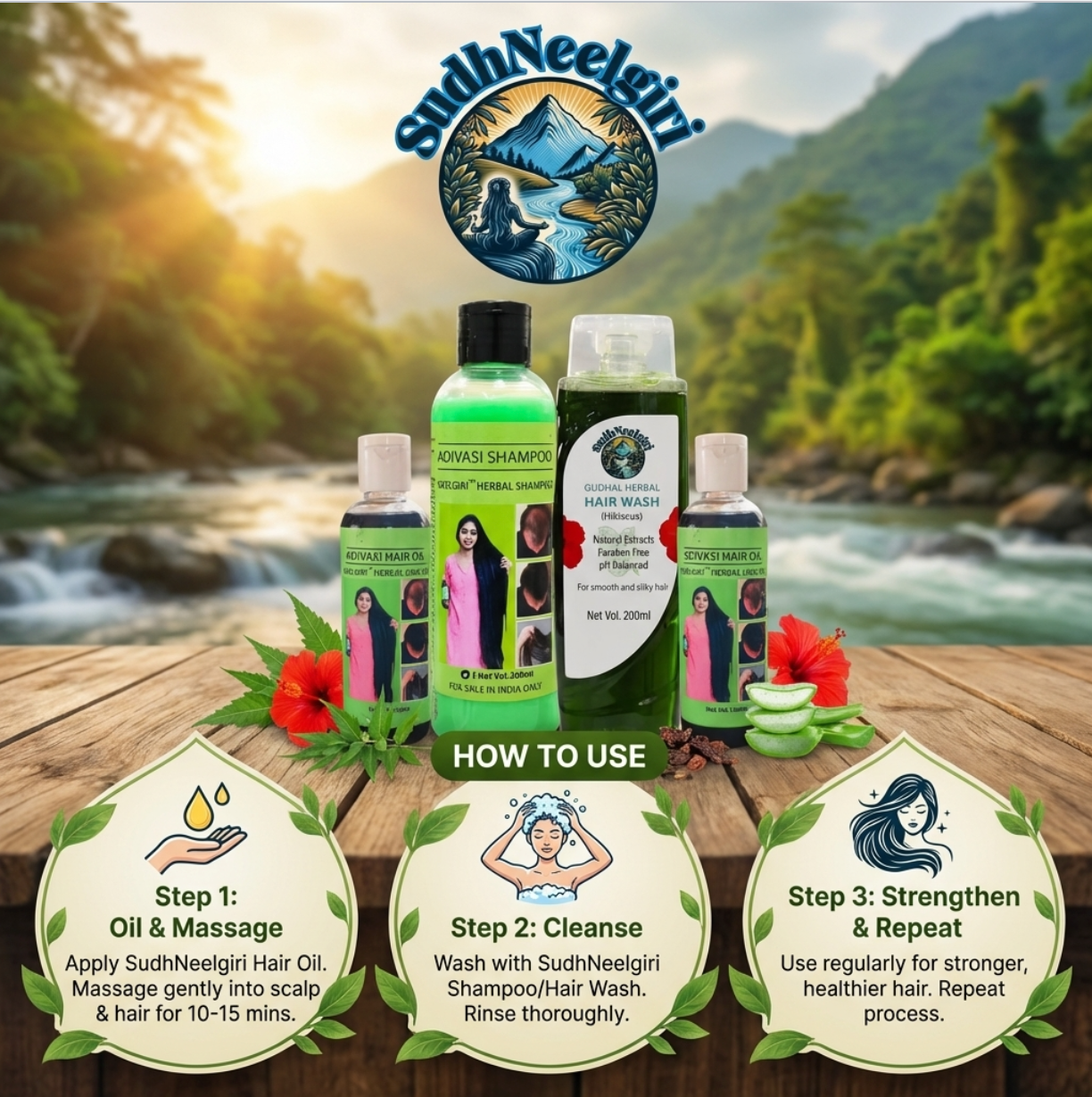 Adivasi Herbal Anti Hair Fall Hair Strengthening Combo Kit