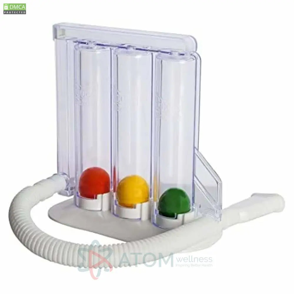 Atom Wellness Spirometer 3 Ball Lung Exerciser For Breathing Exercise | Respirometer Regular