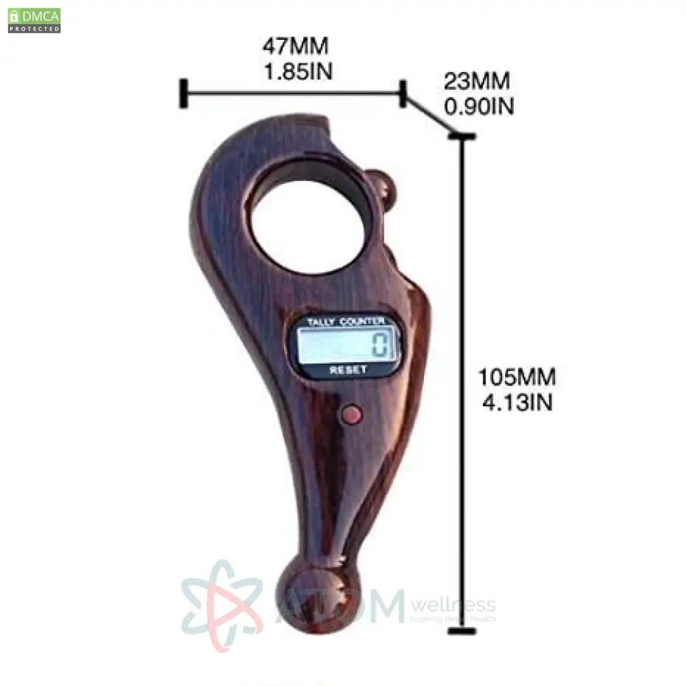 Digital Tally Counter with Adjustable Finger Ring | 5-Channel Manual Number Counting Machine for Tasbeeh & Sports (Wood