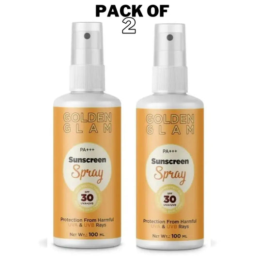 Golden Glam Sunscreen Matte Finish - Spf 30 Pa + + + Spray (100 Ml Each) (Pack Of 2)
