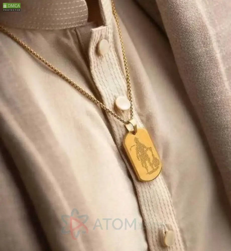 Golden Hanuman Chalisha Pendant with Chain