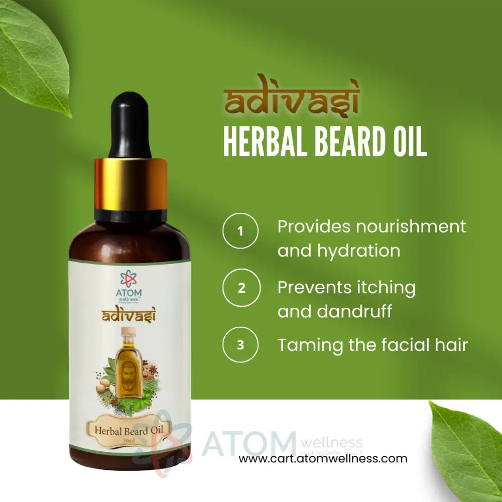Original Adivasi Herbal Beard Oil 30Ml For Quick Growth Beard Oil