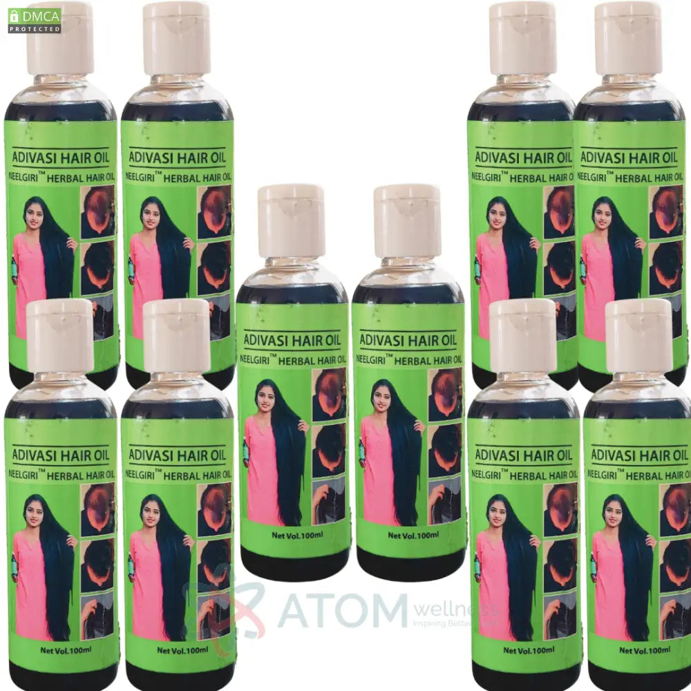 Original Adivasi Neelgiri™ Herbal Hair Oil 100Ml 10 Pack Hair Oil