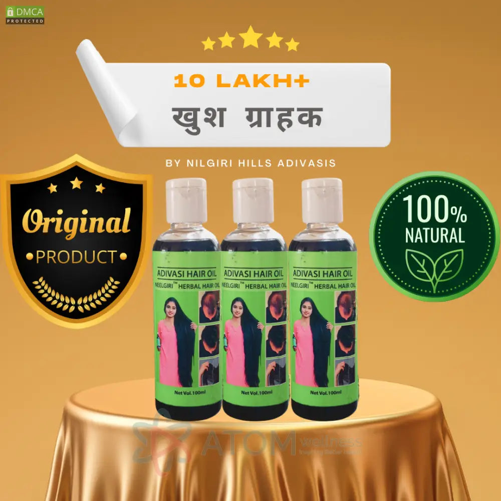 Original Adivasi Neelgiri™ Herbal Hair Oil With 30 Day Guarantee