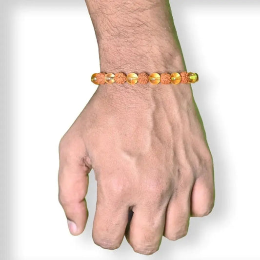 Original Rudraksha Citrine Crystal Bracelet (Pack Of 2) Divine