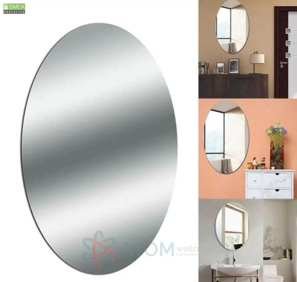 Combo Of Oval Shape & Square Mirror (Pack 2)
