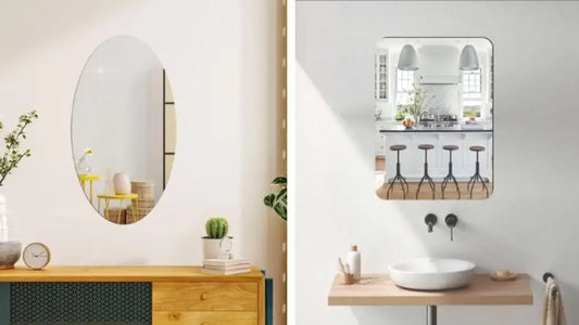 Combo Of Oval Shape & Square Mirror (Pack 2)