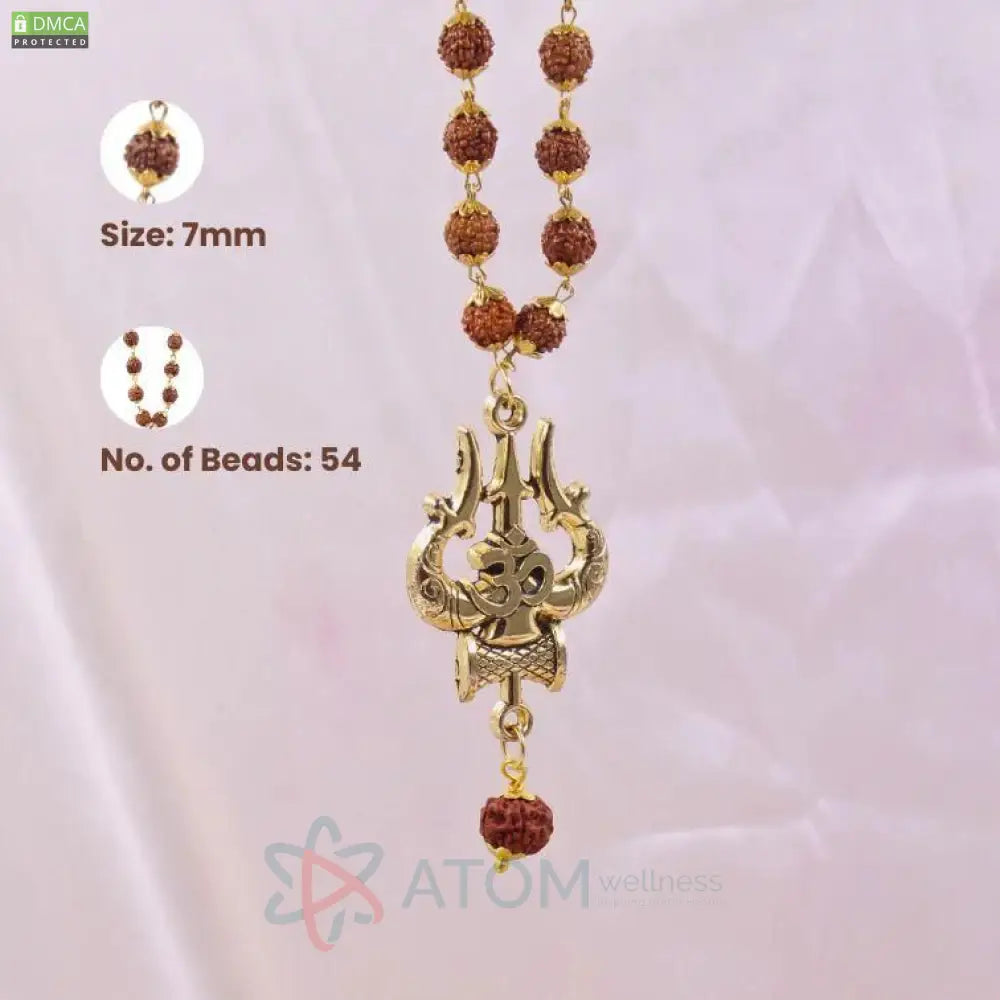Panchmukhi Rudraksha OM Shiva Trishool Mala