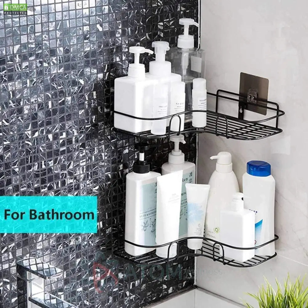 Rustproof Metal Bathroom Corner Rack Storage Shelves