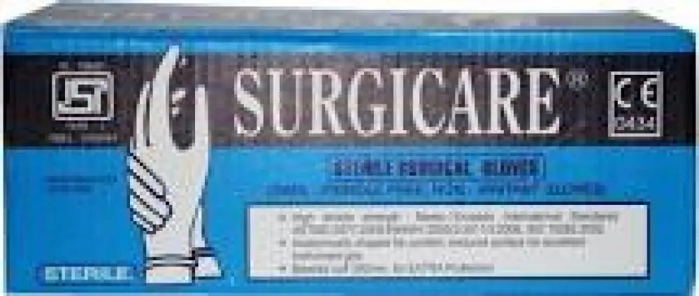 Surgicare Sterile Rubber Hand Gloves (Off-White Size 7)