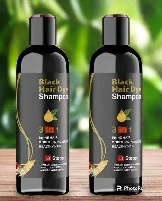 Unisex Instant Black Herbal Hair Dye Shampoo For Grey Coverage 3 In 1(100Ml) Pack Of 2