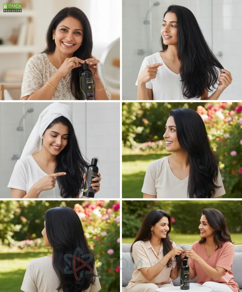 Unisex Instant Black Herbal Hair Dye Shampoo for Grey Hair Coverage Shampoo 3 in 1 100ml Pack of 2