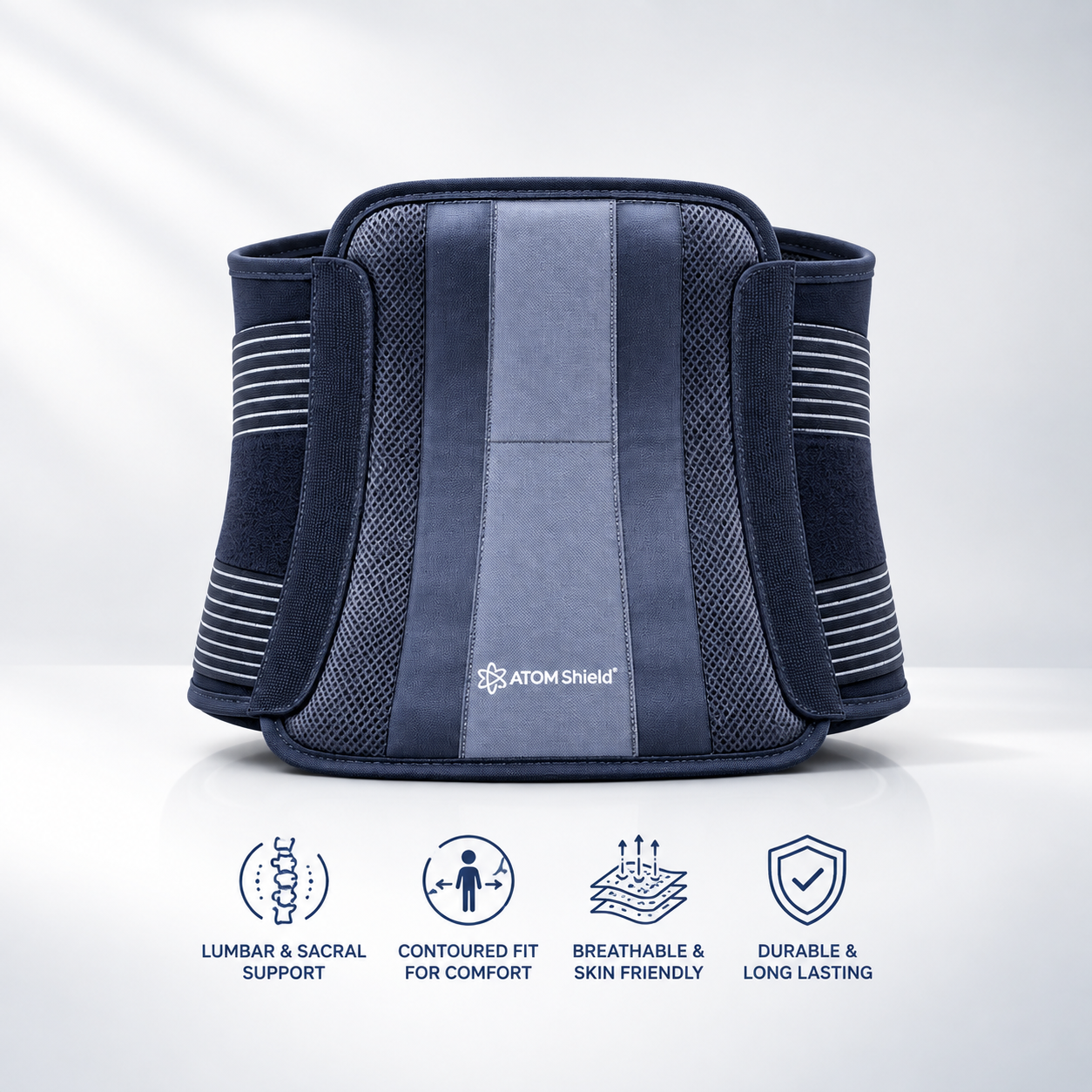Contoured Lumbo Sacral Belt for Men & Women | Adjustable Lumbar Back Support Belt for Lower Back Pain, Waist Support & Posture Correction