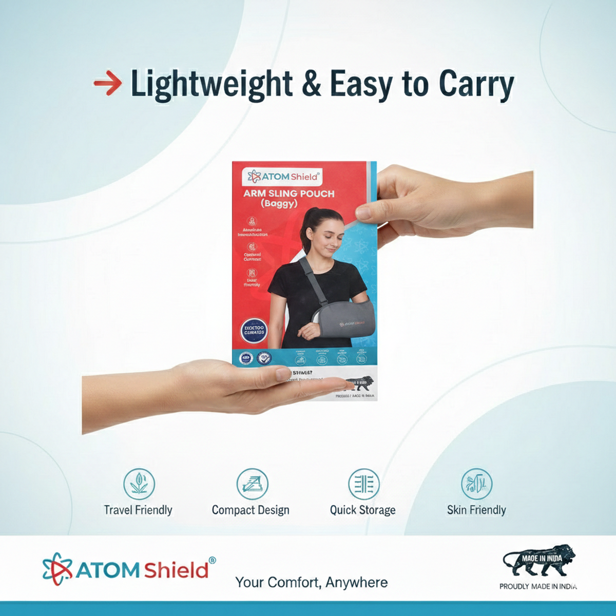 ATOM Shield Arm Sling Pouch (Baggy) – Comfortable Arm Support & Immobilizer