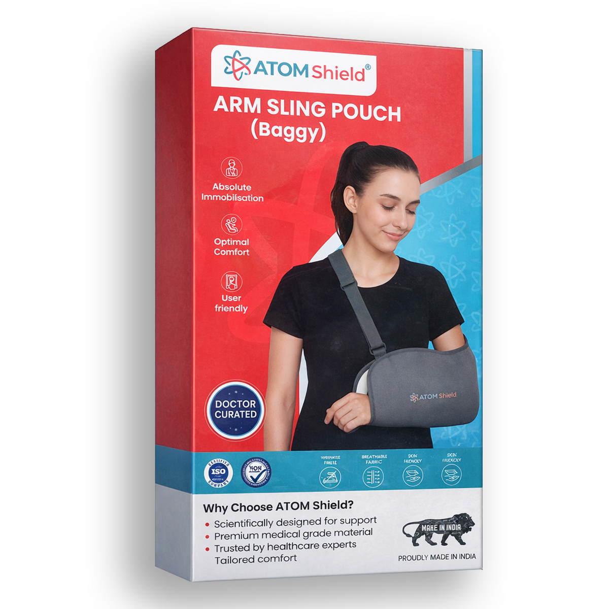 ATOM Shield Arm Sling Pouch (Baggy) – Comfortable Arm Support & Immobilizer