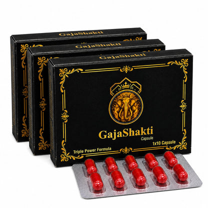 GajaShakti Gold Capsules for Men Ayurvedic Stamina Booster, Strength & Daily Energy Power Capsule | With Pure Himalayan Shilajit, Swarna Bhasma, Kesar & Makardhwaj