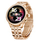 Golden Jewelled Fashionable Waterproof Ladies Smart Watch with Bluetooth Calling ideal for Gifting