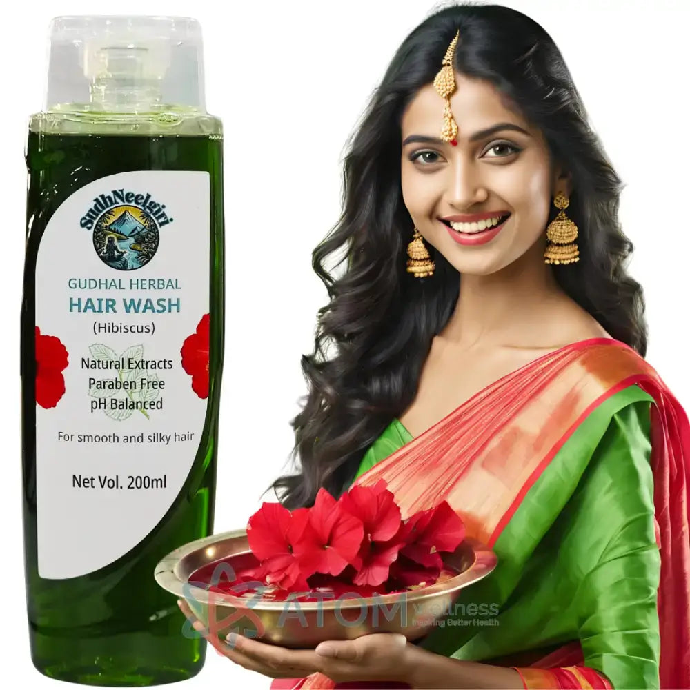 Sudhneelgiri Herbal Anti Hair Fall Shampoo With Gudhal Hibiscus Wash Combo Kit Hair Shampoo