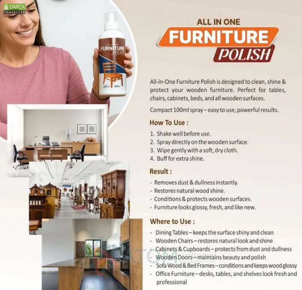 All In One Furniture Polish 450 grm Pack of 3