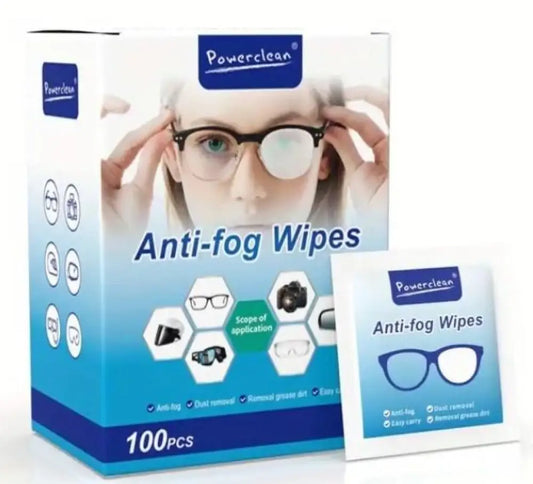 Anti Fog Lens Cleaner Wipes Eye Glasses Individual Packs (100 Sachets) 100 Sachets
