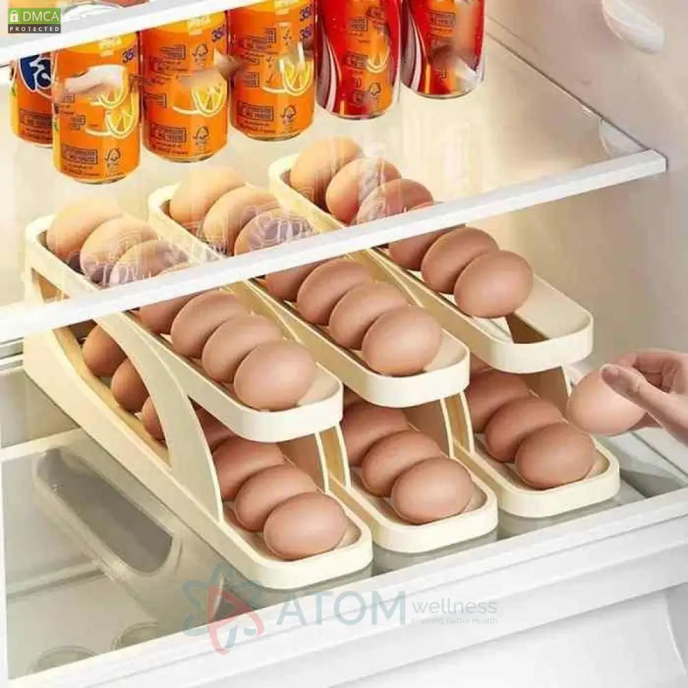 Automatically Rolling Egg Holder Container Display Rack