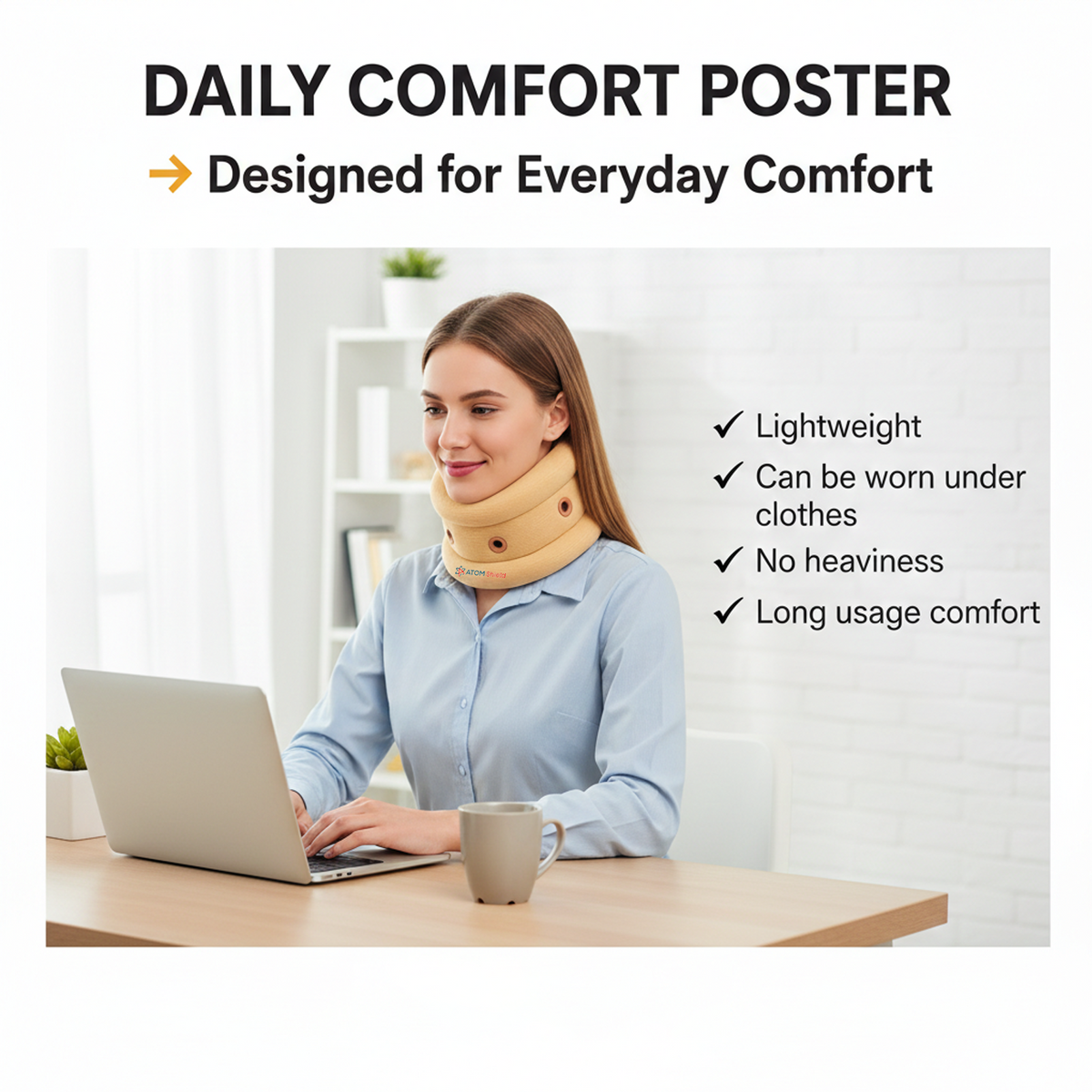 Soft Cervical Collar Neck Support Brace for Pain Relief | Orthopedic Foam Neck Support Belt for Men & Women | Cervical Spine Support for Spondylosis, Injury Recovery & Posture Correction