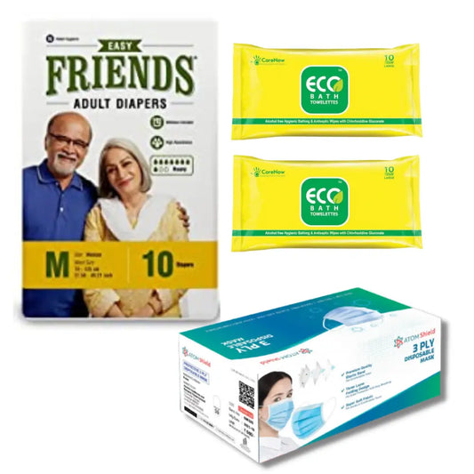 Copy Of Friends Easy Tape Adult Diaper M L Xl Pack 60 Pcs With Free Ecobath Bed Bath Wipes 10 X 2 1
