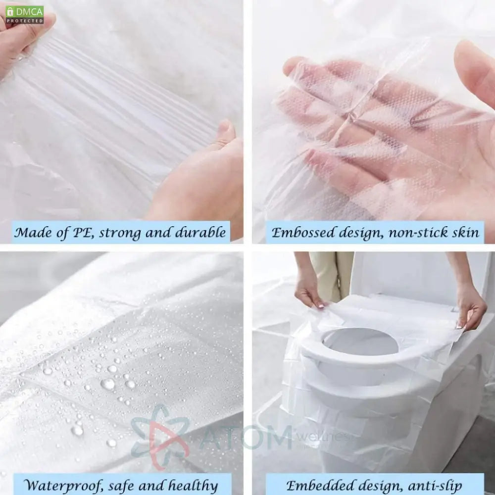 Disposable Waterproof Paper Toilet Seat Covers For Camping Travel Bathroom (50Pcs) Cover