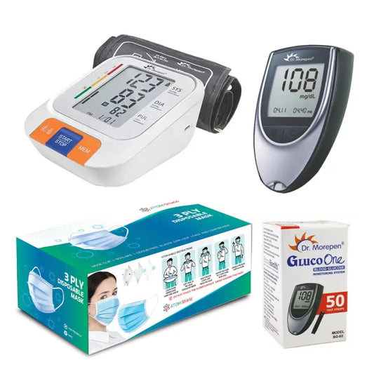 Dr. Morepen Bp15 With Glucometer Bg03 And 50Strips Free Atomshield 3Ply Mask 50. Health Monitor