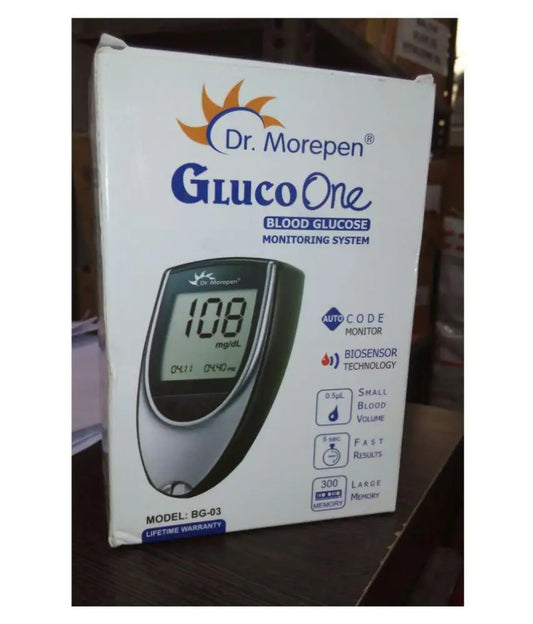Dr.morepen Glucoone Blood Glucose Monitor Bg 03 Dr. Morepen Glucometer Only Pack Of 2