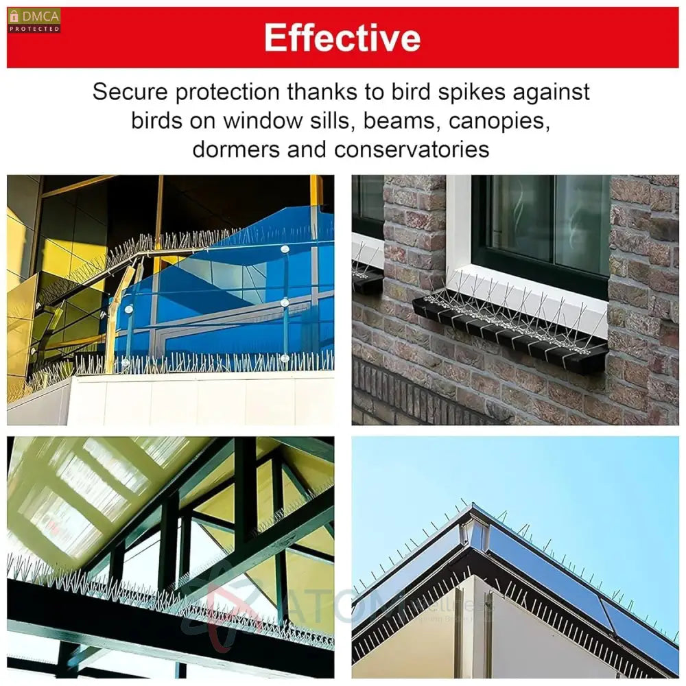 Effective & Humane Pigeon Control Spikes | Stainless Steel Bird Deterrent for Balcony & Terrace (Set of 10)
