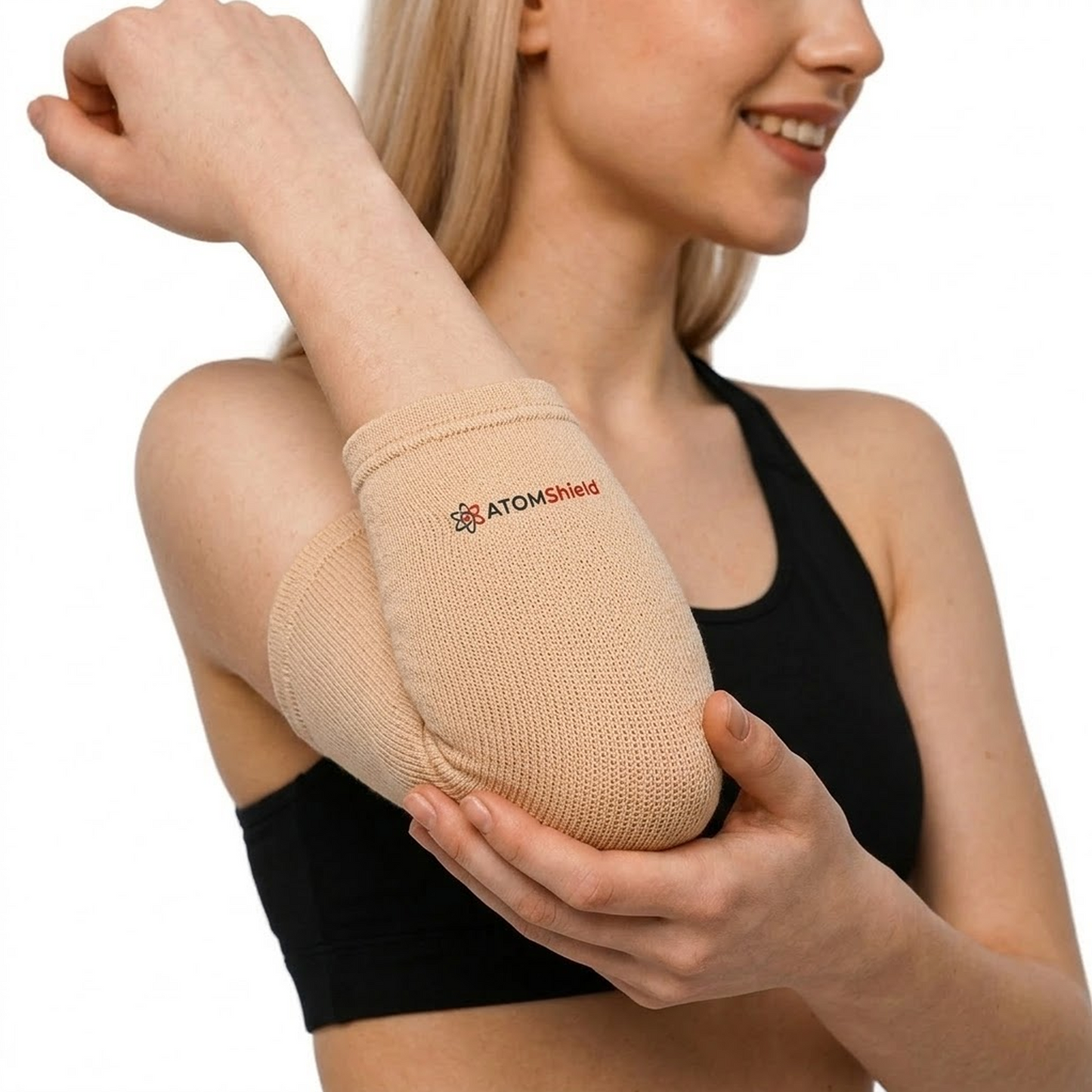 ATOM Shield Elbow Support for Men & Women | Compression Elbow Brace for Tennis Elbow, Joint Pain & Sports Support | Anatomical Fit, Lightweight & Comfortable Elbow Sleeve