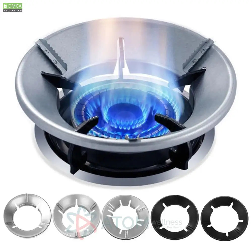 Gas Stove Cover Disk-Windshield Bracket Energy Saving Disk Fire Reflection Windproof Stand(Pack Of