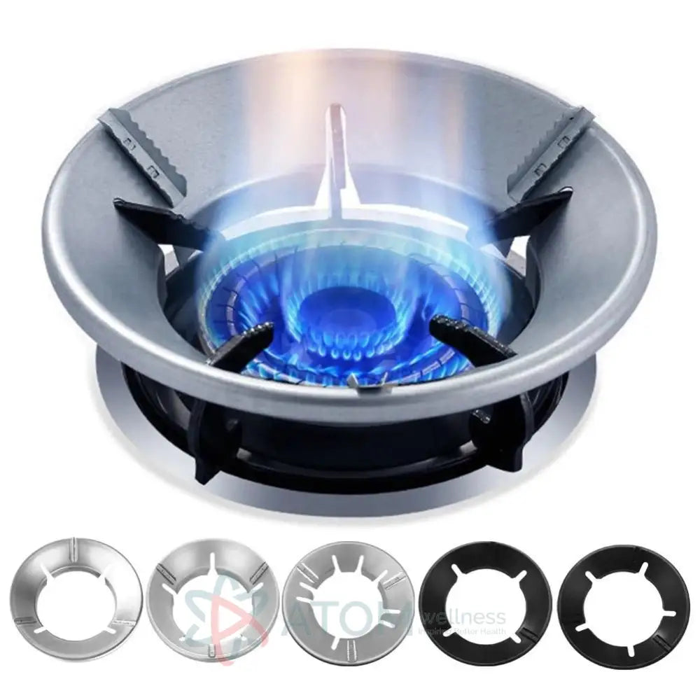 Gas Stove Cover Disk-Windshield Bracket Energy Saving Disk Fire Reflection Windproof Stand(Pack Of