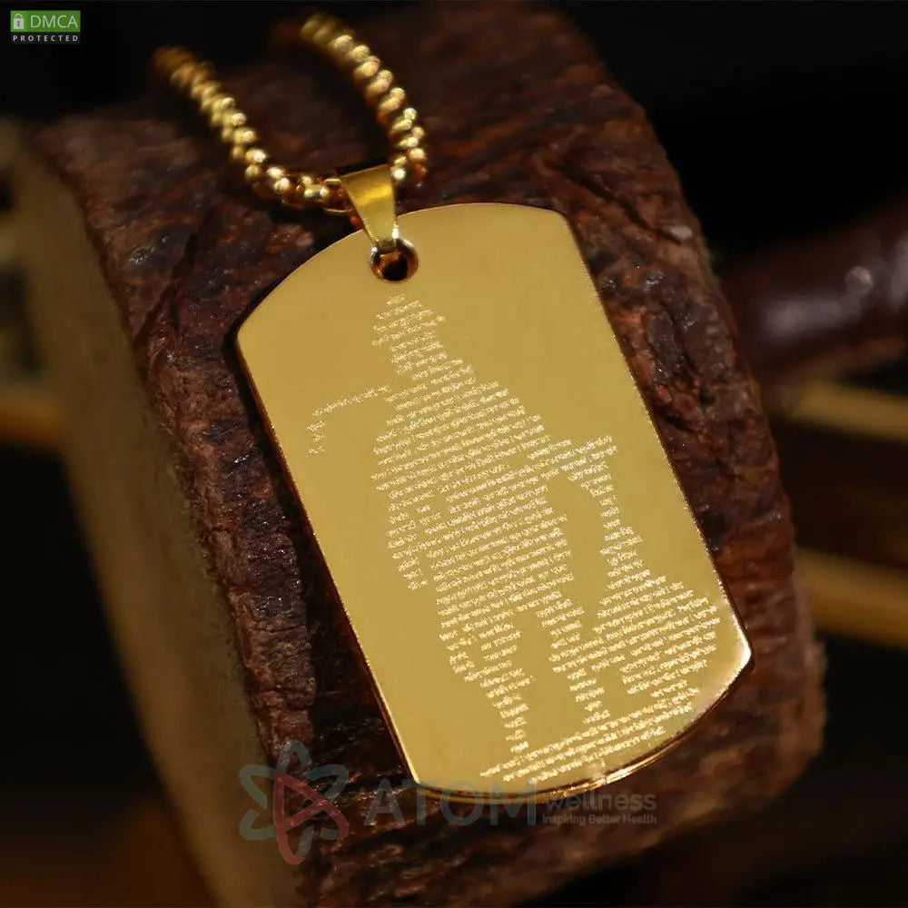 Golden Hanuman Chalisha Pendant with Chain