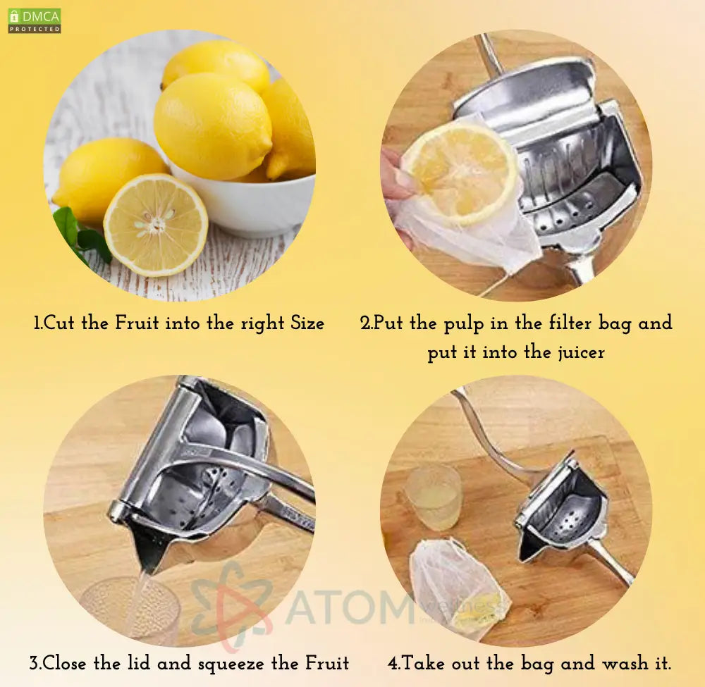 Manual Fruit Press Aluminum Squeezer/Juicer