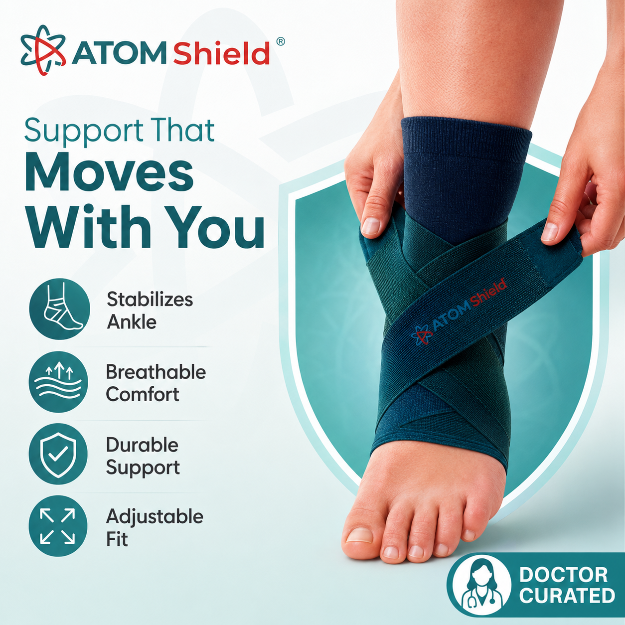 Ankle Support Binder for Men & Women | Adjustable Compression Ankle Brace for Sports, Walking & Daily Use