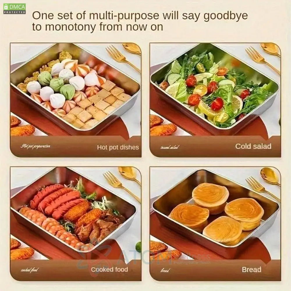 Non Stick Baking Pan Food Storage Box with Cover