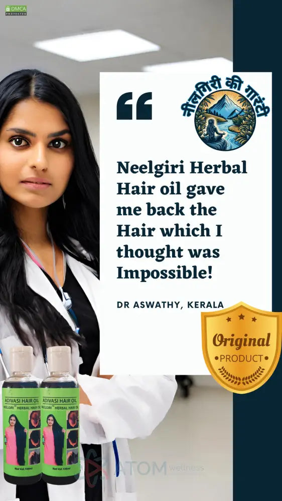 Original Adivasi Neelgiri™ Herbal Hair Oil 100Ml Hair Oil