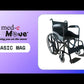 Medemove Manual Foldable Patient Wheelchair 18" Wide Seat Spoked Wheels with Safety Belt