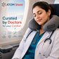 ATOM Shield Memory Foam Travel Neck Pillow with Recron Fibre for Airplane, Car, Train & Bus, U Shape Neck Pillow with 360° Neck Support, Washable Velvet Cover, Grey for Men & Women