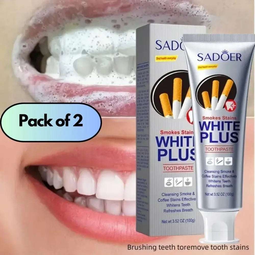 Smoke Stains White Plus Toothpaste 200g Pack of 2 – Cart.atomwellness