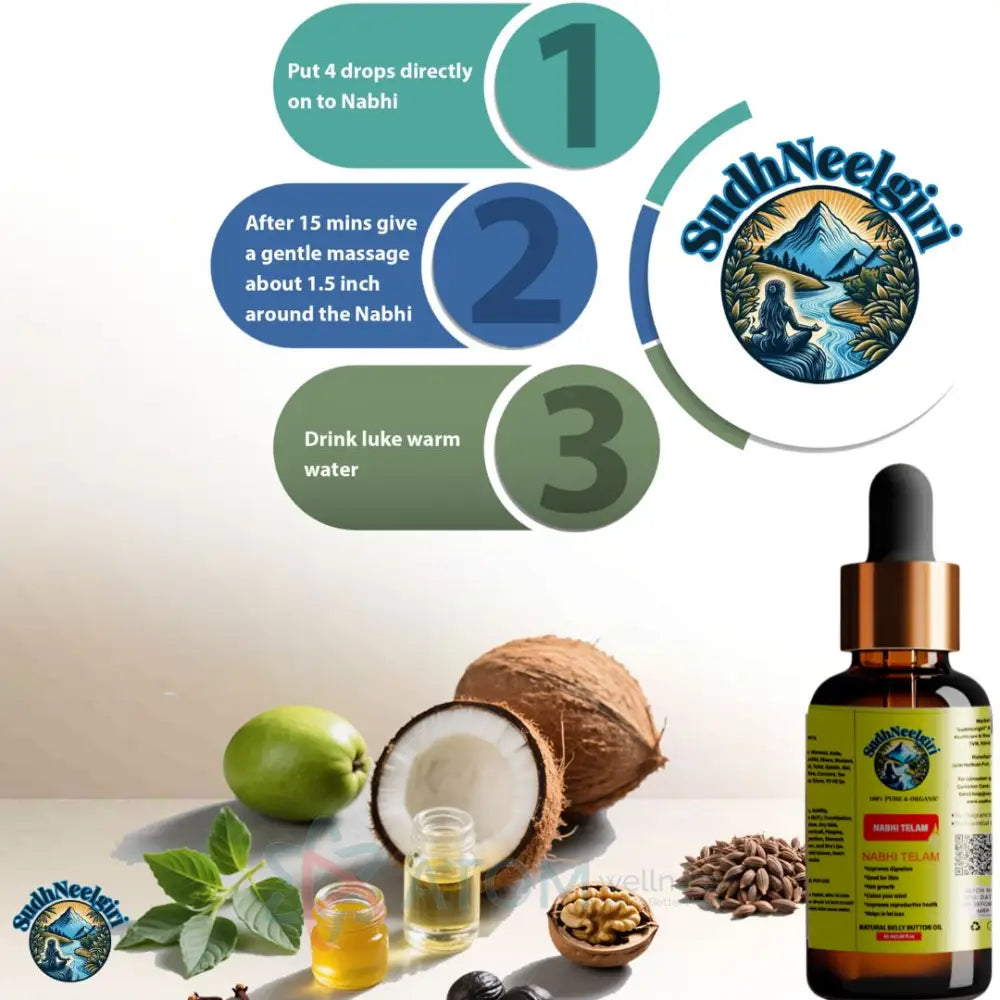 SudhNeelgiri Ayurvedic Nabhi Pain Relief Kit | India’s 1st Belly Button Oil + Herbal Pain Gel Combo | Doctor Crafted