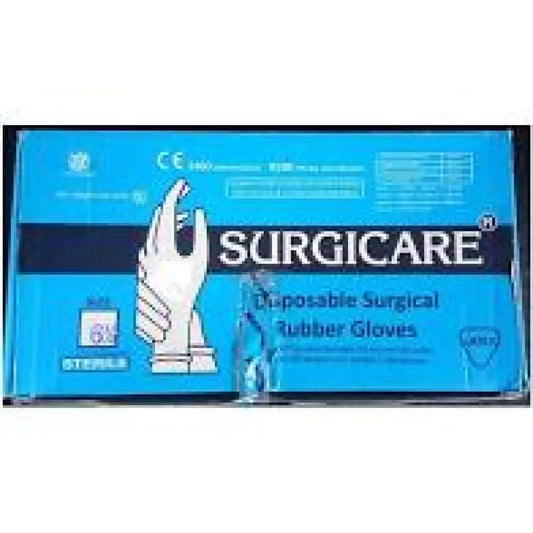 Surgicare Disposable Surgical Rubber Gloves (6.5)