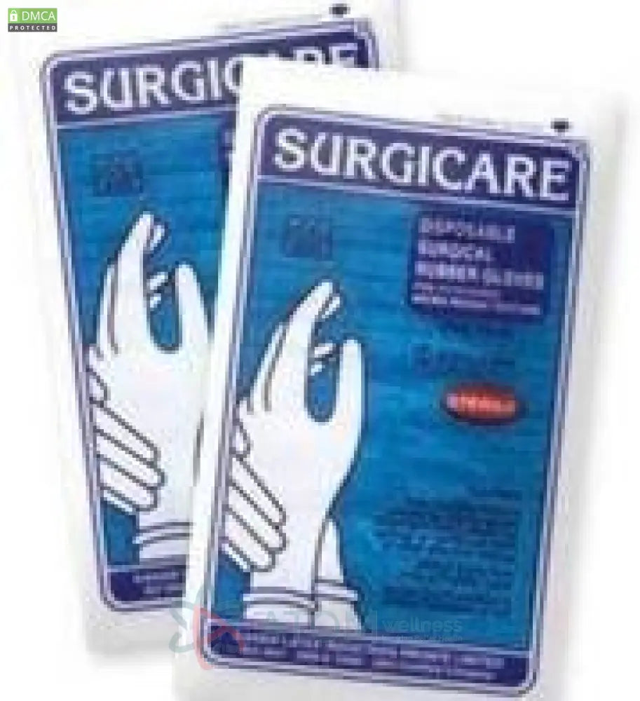 Surgicare Disposablel Rubber Gloves (6.5) -Pack Of 20 (10 Pair)