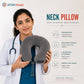 ATOM Shield Memory Foam Travel Neck Pillow with Recron Fibre for Airplane, Car, Train & Bus, U Shape Neck Pillow with 360° Neck Support, Washable Velvet Cover, Grey for Men & Women