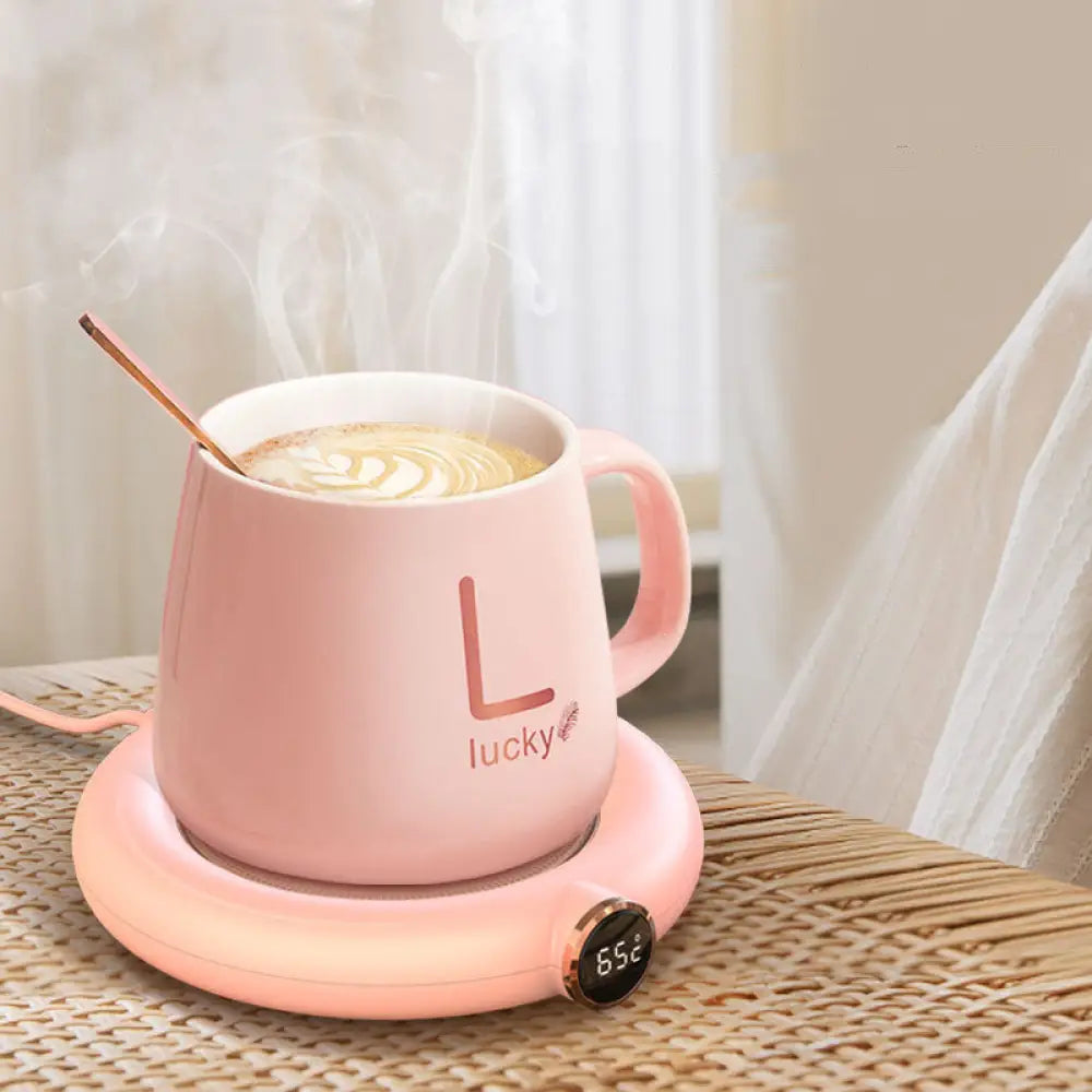 Usb Sleek Coffee Mug Smart Warmer With Led Digital Display 3 Temperature Modes M306 Pink /