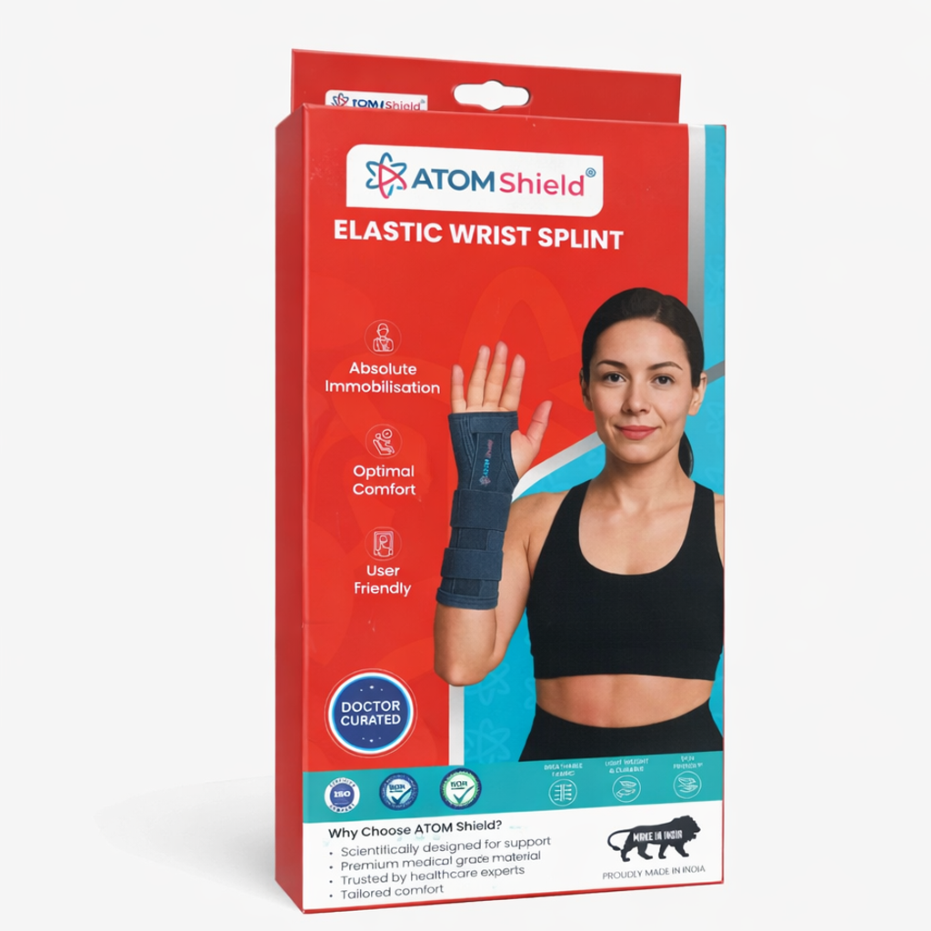 ATOM Shield Wrist Splint Right Hand for Men & Women | Adjustable Wrist Support Brace for Carpal Tunnel, Wrist Pain, Sprain & Immobilization