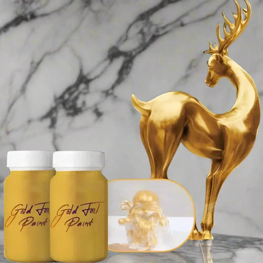 Water-based Glitter Bronzing Metallic Paint | Shimmering Craft & DIY Decor Liquid | 100g Bottle (Pack of 2)